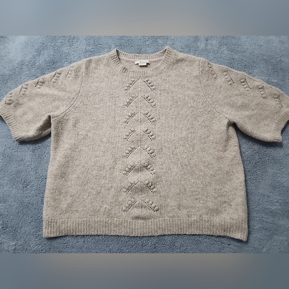 Boden Womens Size XL Puff Crew Neck 20% Wool, Acrylic Sweater 17% Alpaca